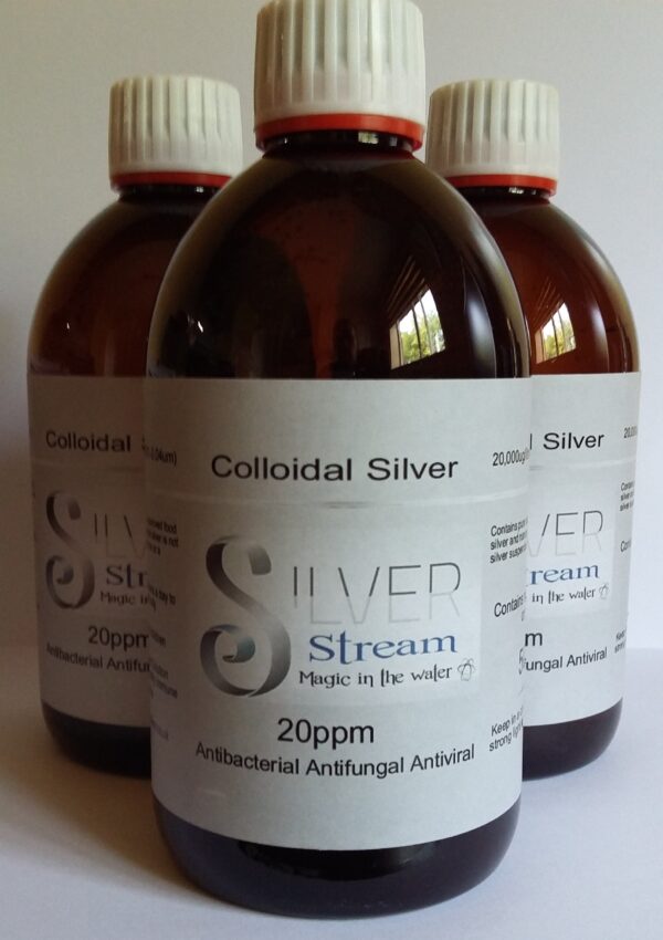 Colloidal Silver 20 ppm  (3 x 500ml Bottle) Premium Quality Colloidal Silver